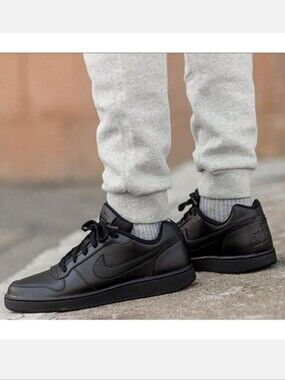 New Nike Ebernon Low 'Triple Black' Men Sneaker Shoes